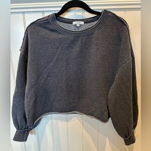 Z SUPPLY Ladies Women’s Girls Size Small Grey Puffed Sleeve Sweatshirt
